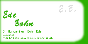 ede bohn business card